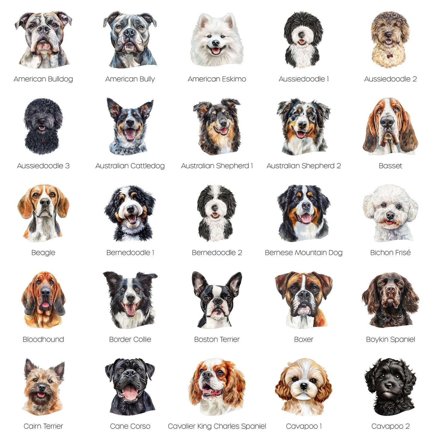 Note Cards - Dog Breed Custom Name Stationery Set