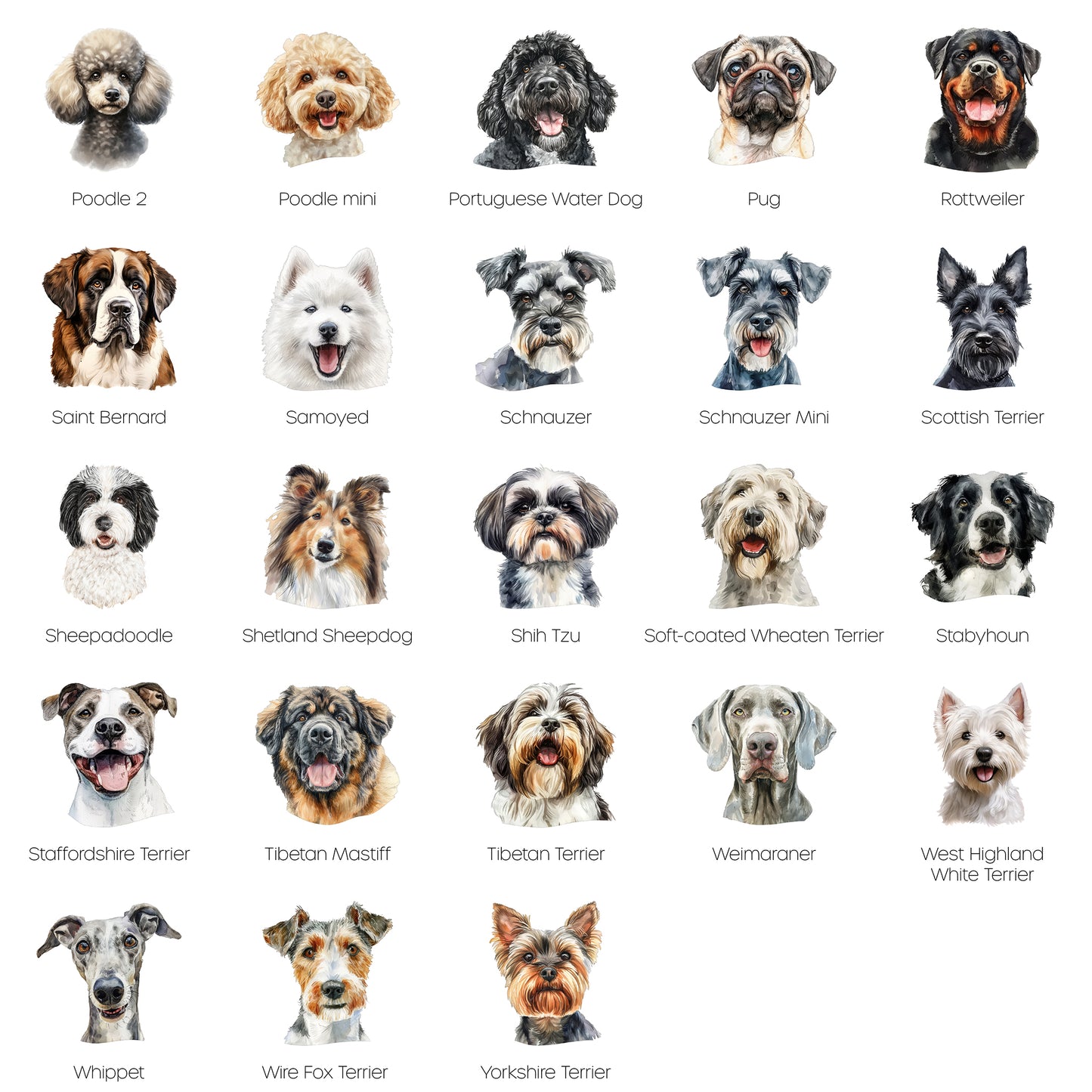 Note Cards - Dog Breed Custom Name Stationery Set