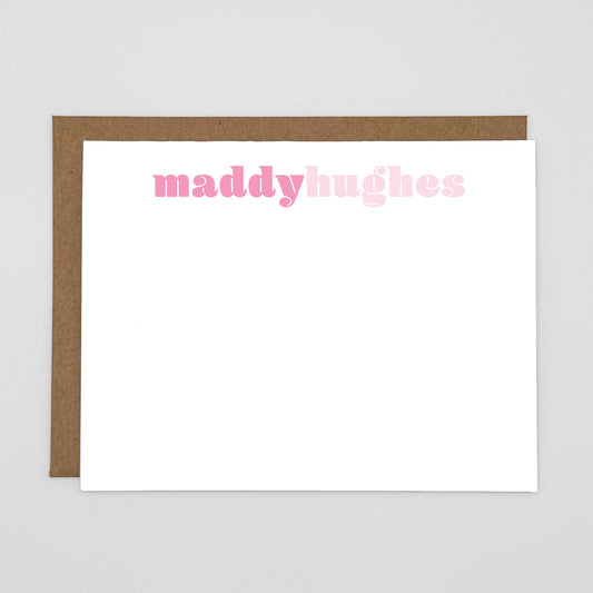 Note Cards - Retro Custom Name Stationery Set