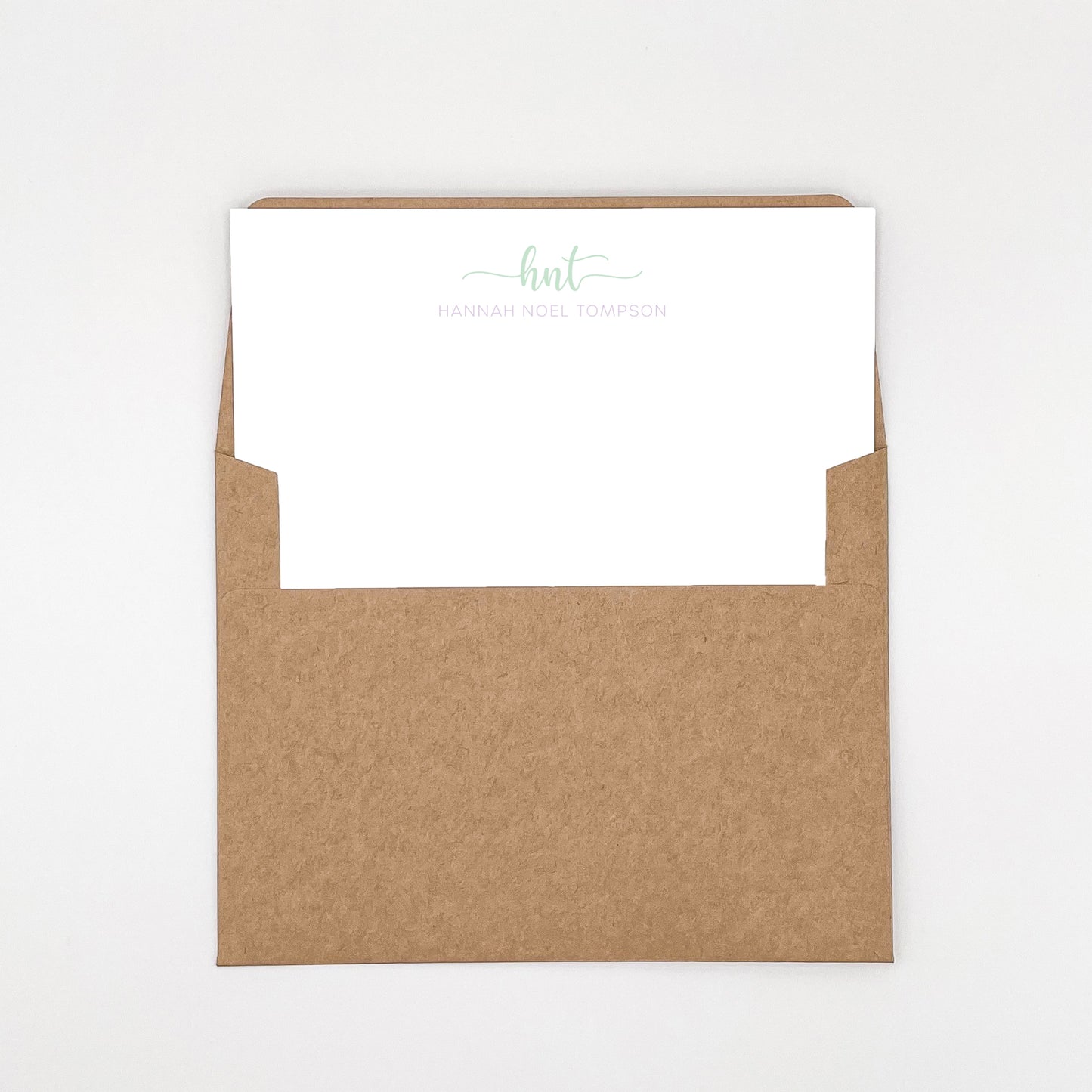 Note Cards - Stacked Initial Custom Name Stationery Set