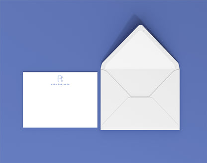 Note Cards - Inline Initial Custom Name Stationery Set