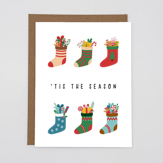 Cute Stockings Christmas Holiday Card