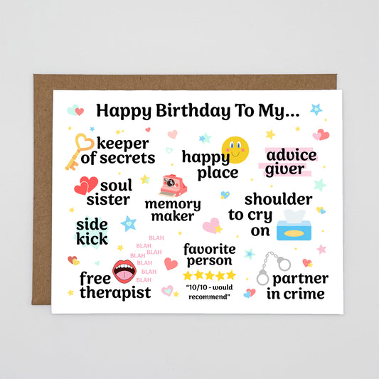 Bestie Birthday Card