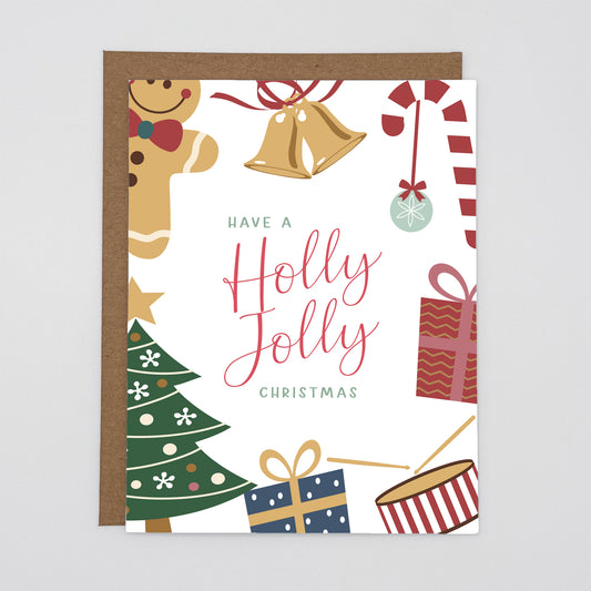 Holly Jolly Christmas Holiday Card