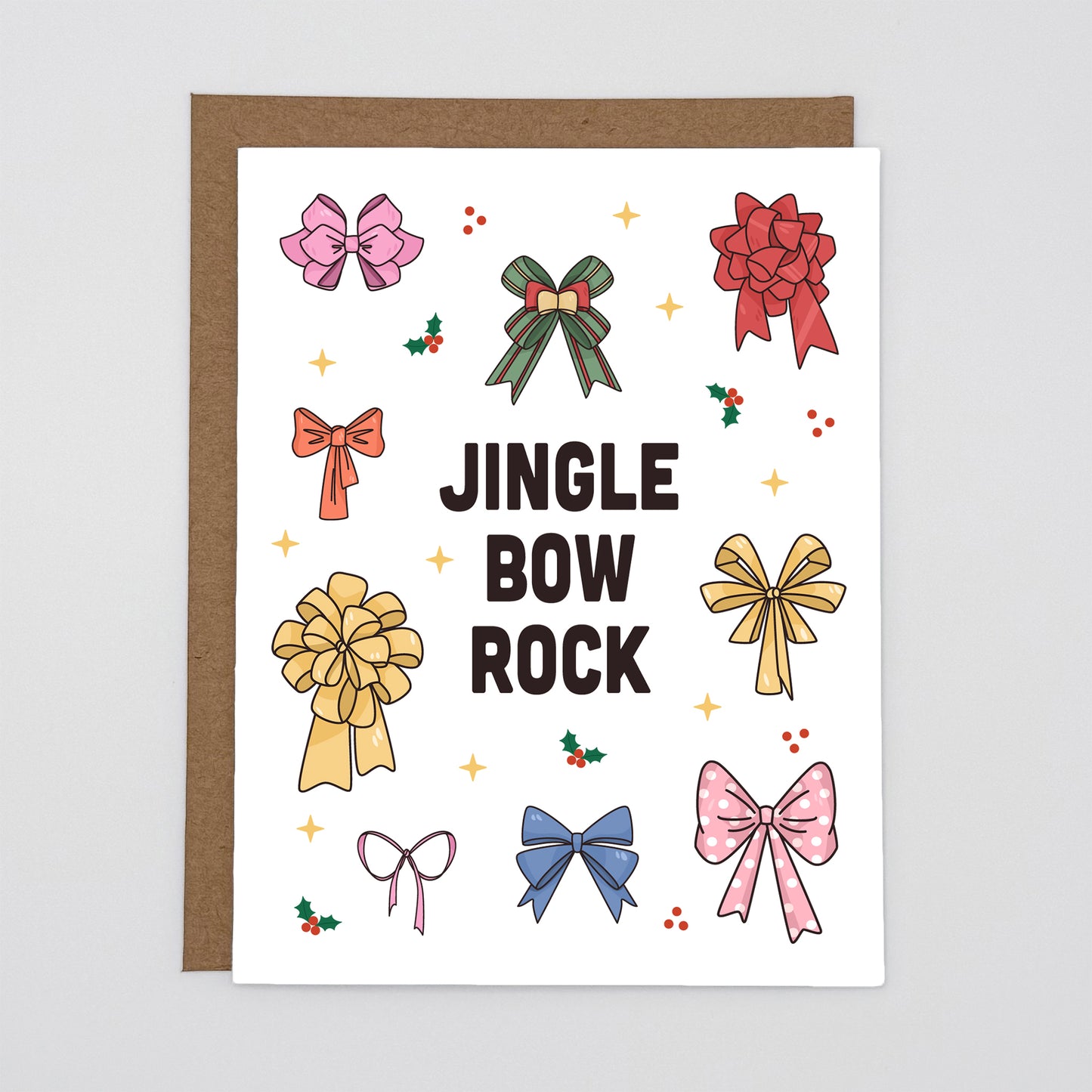 Jingle Bow Rock Christmas Holiday Card