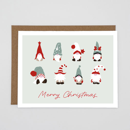 Gnomes Cute Christmas Card