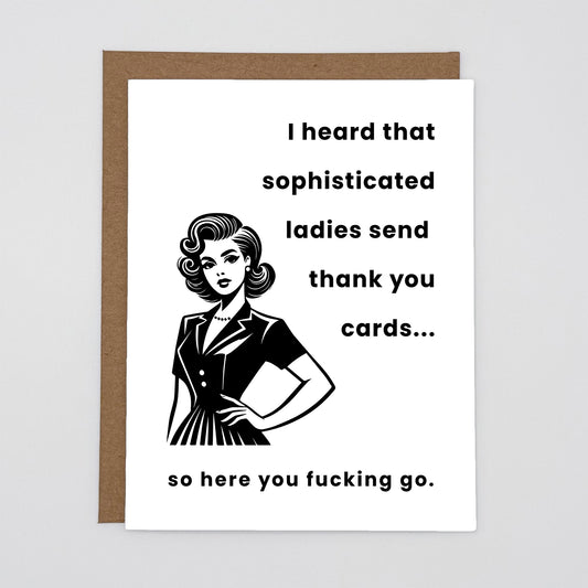 Sophisticated Funny Sarcastic Thank You Card