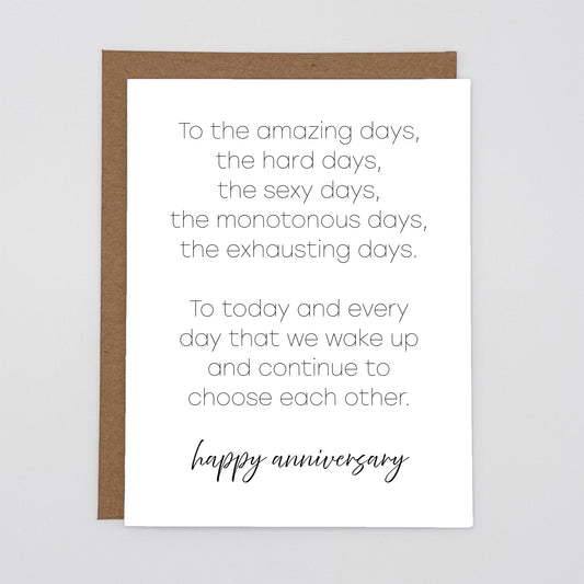 Choose Each Other Anniversary Card