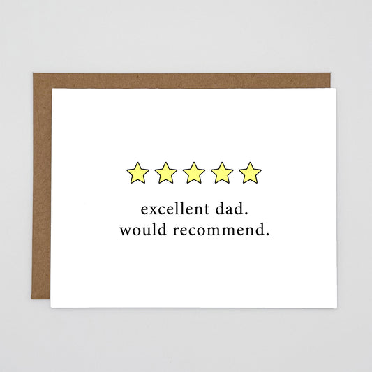 Excellent Dad 5-Star Father's Day Review Birthday Card