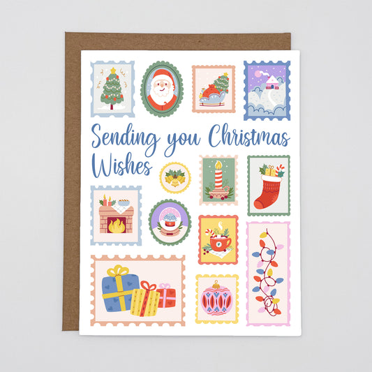 Cute Stamps Christmas Holiday Card