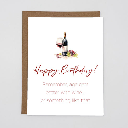 Wine Birthday Card