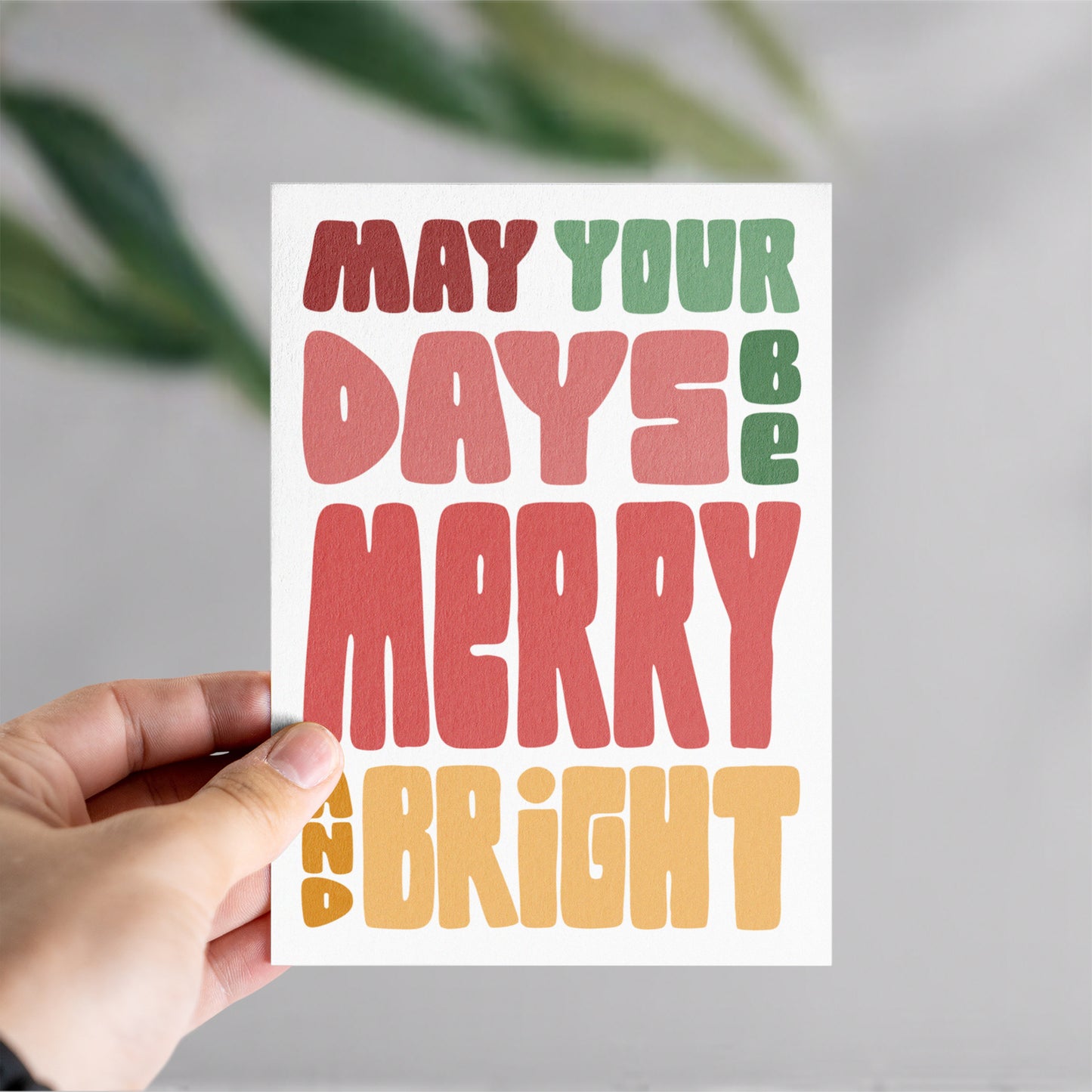 Merry and Bright Christmas Holiday Card