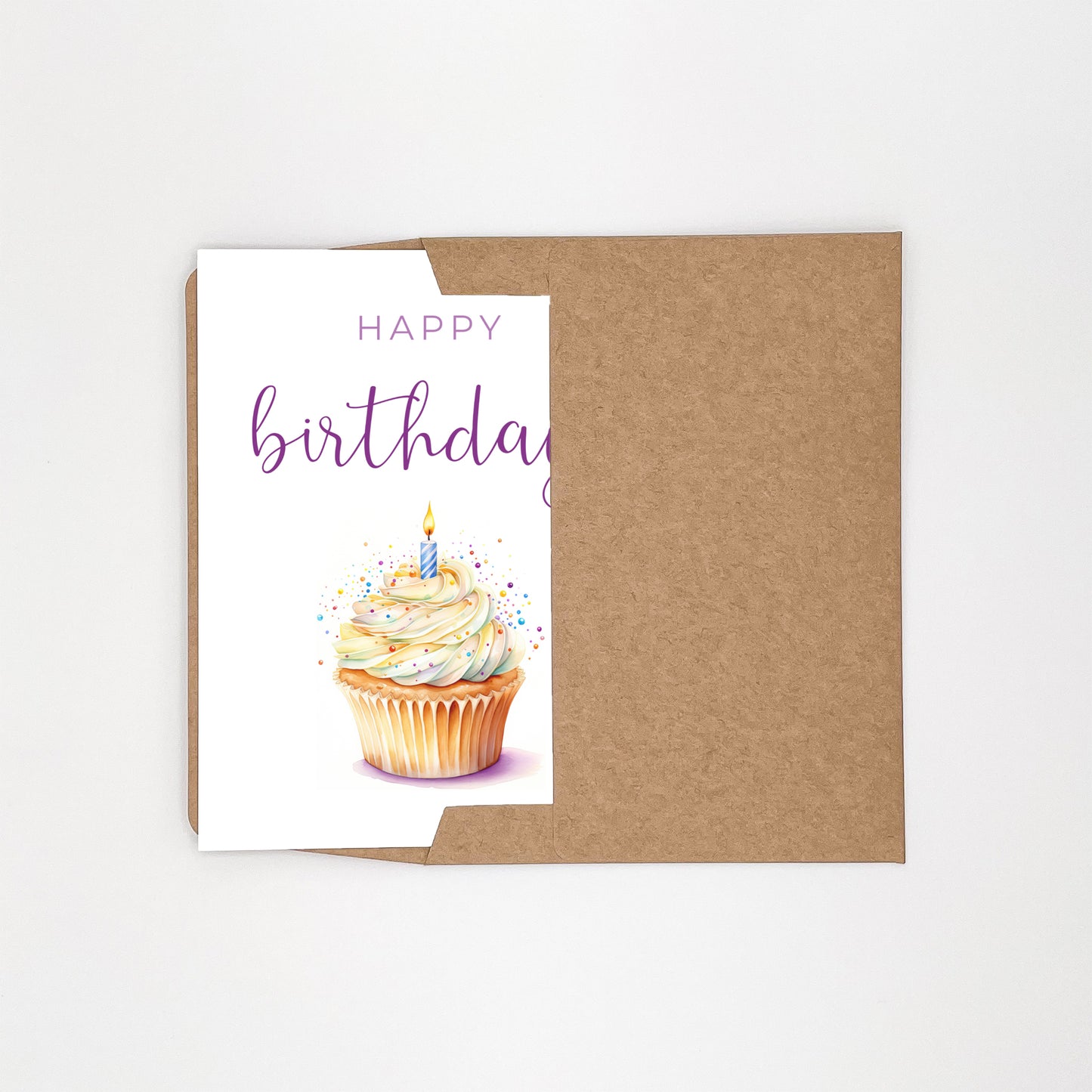 Cupcake Happy Birthday Card