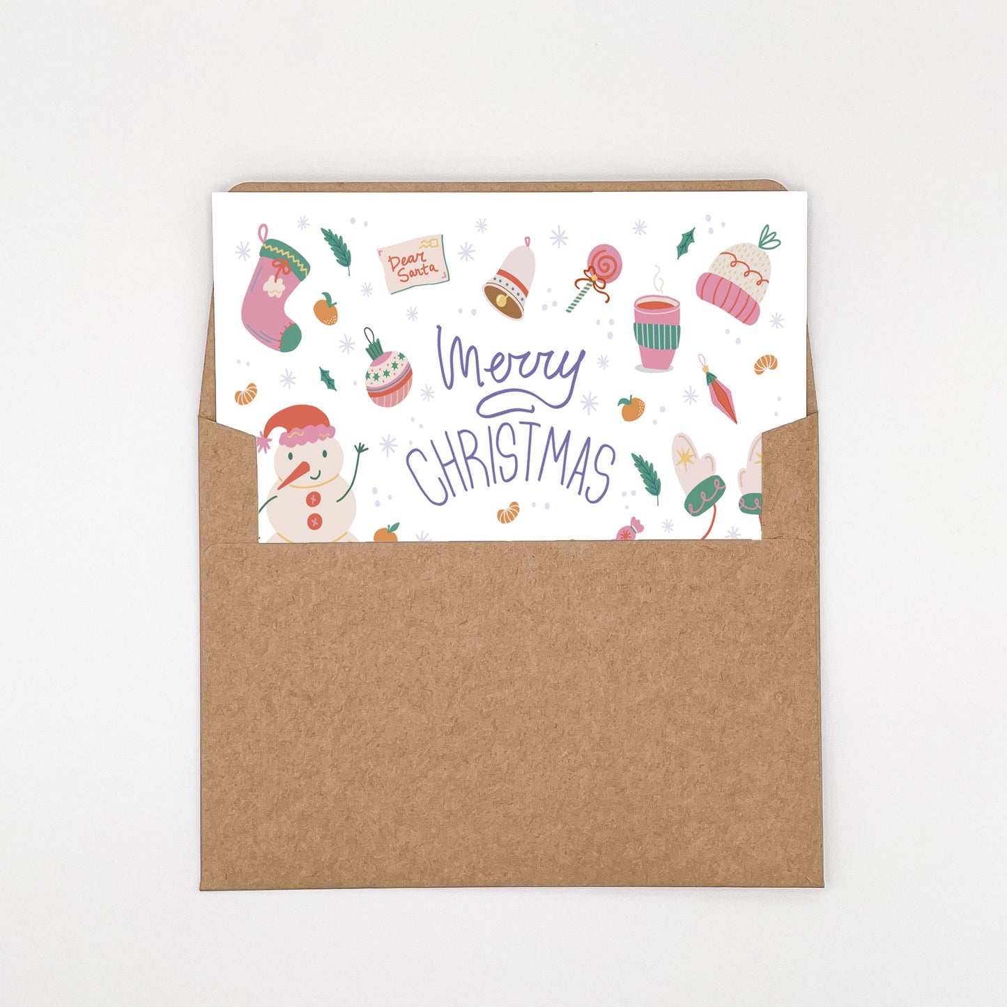 Christmas Things Collage Holiday Greeting Card