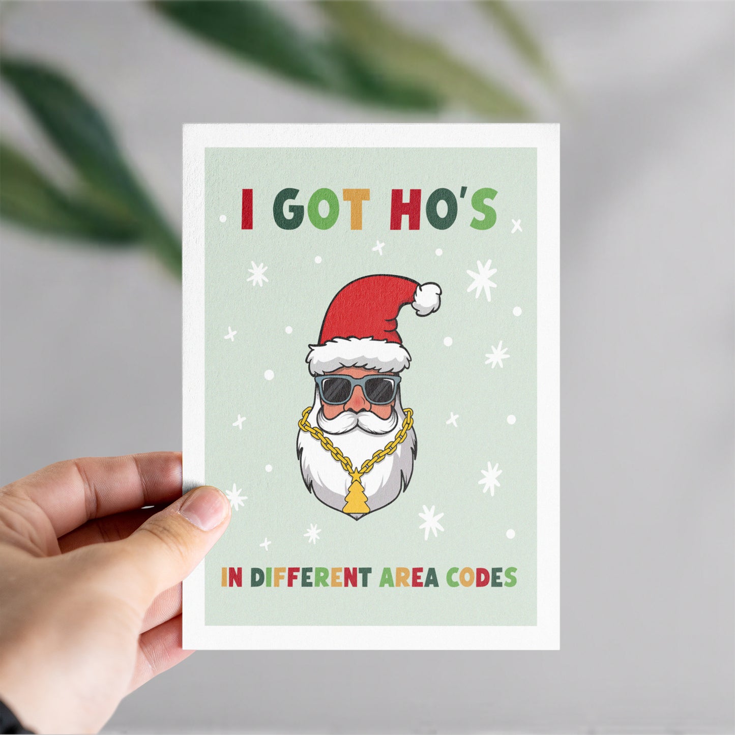 I Got Ho's In Different Area Codes Santa Funny Christmas Card