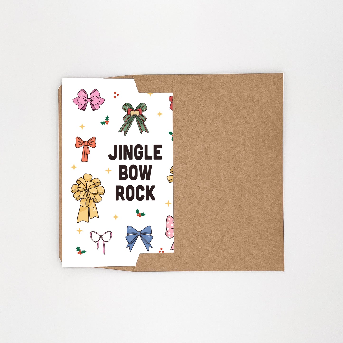 Jingle Bow Rock Christmas Holiday Card