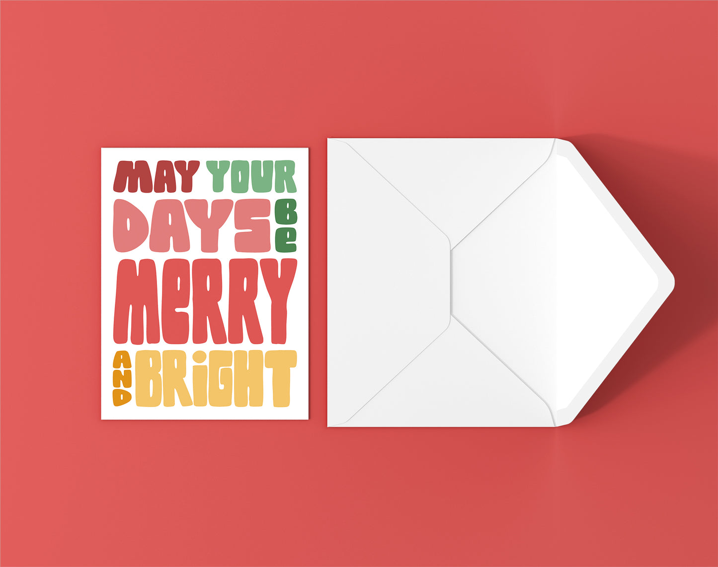 Merry and Bright Christmas Holiday Card