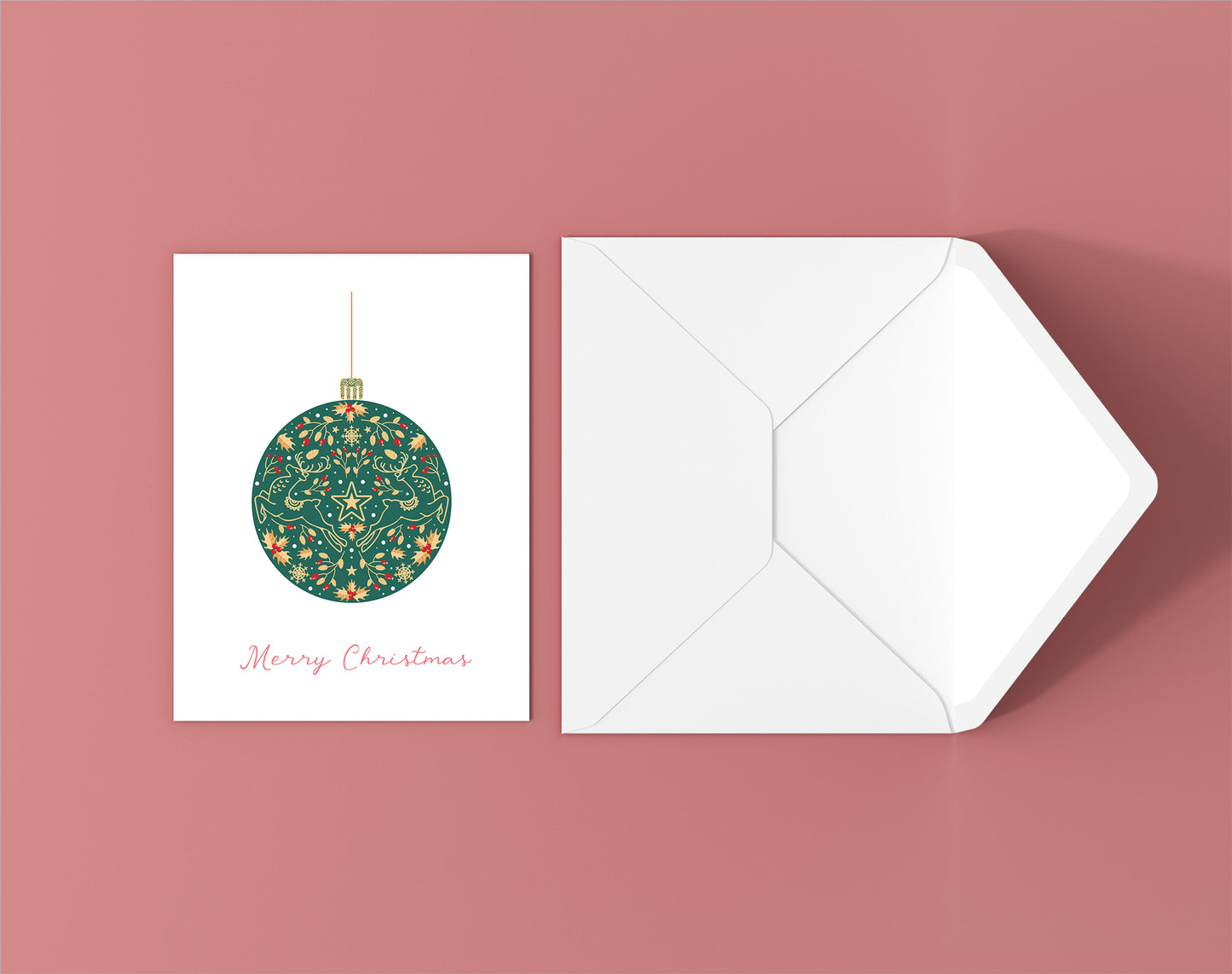 Classy Ornament Merry Christmas Card