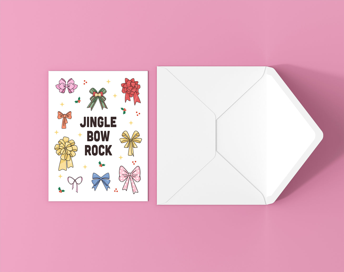 Jingle Bow Rock Christmas Holiday Card