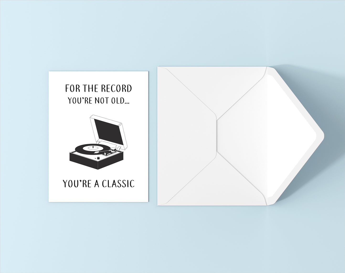 Classic Record Player Birthday Card