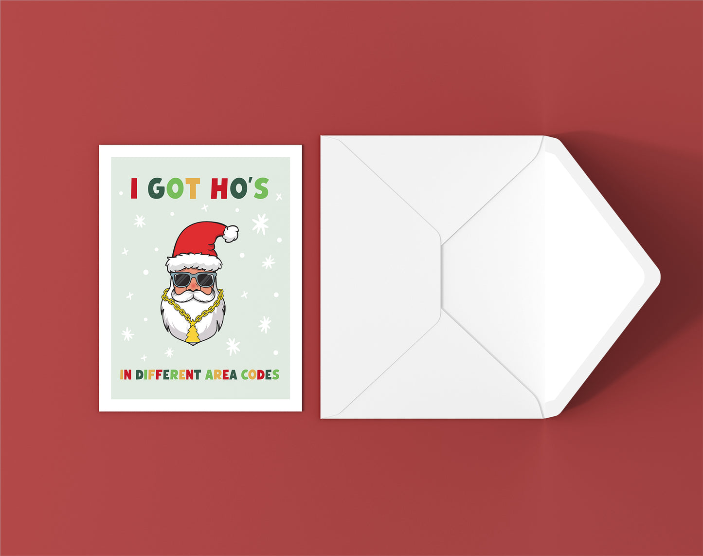 I Got Ho's In Different Area Codes Santa Funny Christmas Card