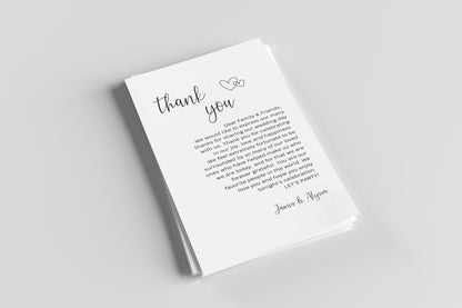 Wedding Plate Thank You Cards | Guest Place Cards | Grateful Love Note | Head Table | Wedding Reception Cards | Ceremony