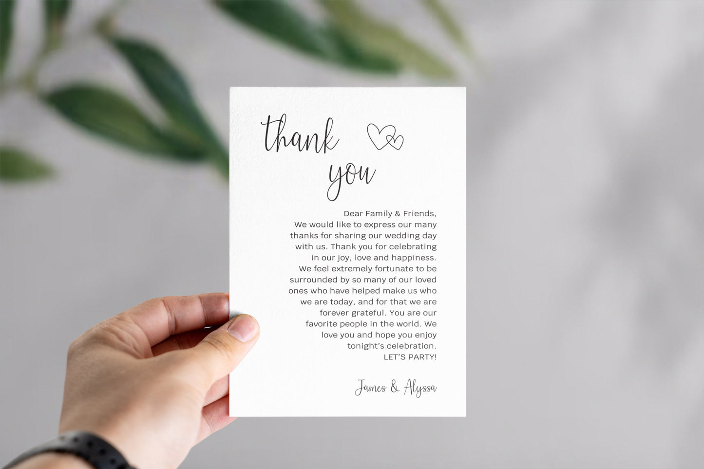 Wedding Plate Thank You Cards | Guest Place Cards | Grateful Love Note | Head Table | Wedding Reception Cards | Ceremony