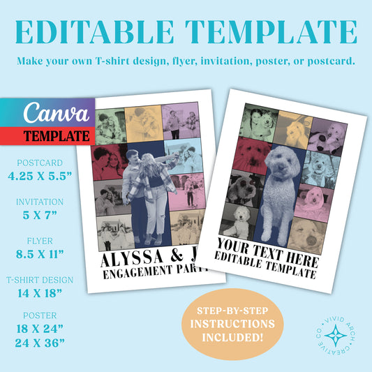 Poster Template | Editable Canva Template | Concert Poster Grid Design | Create Your Own Poster